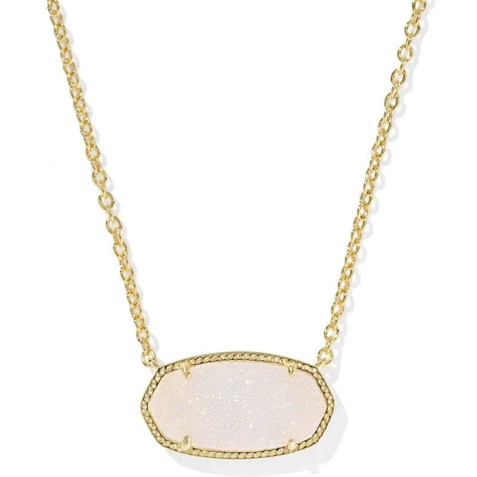 Kendra Scott Women - Accessories - Necklace Elisa Gold Iridescent Drusy Statement Short Pendant Necklace| Kendra Scott
