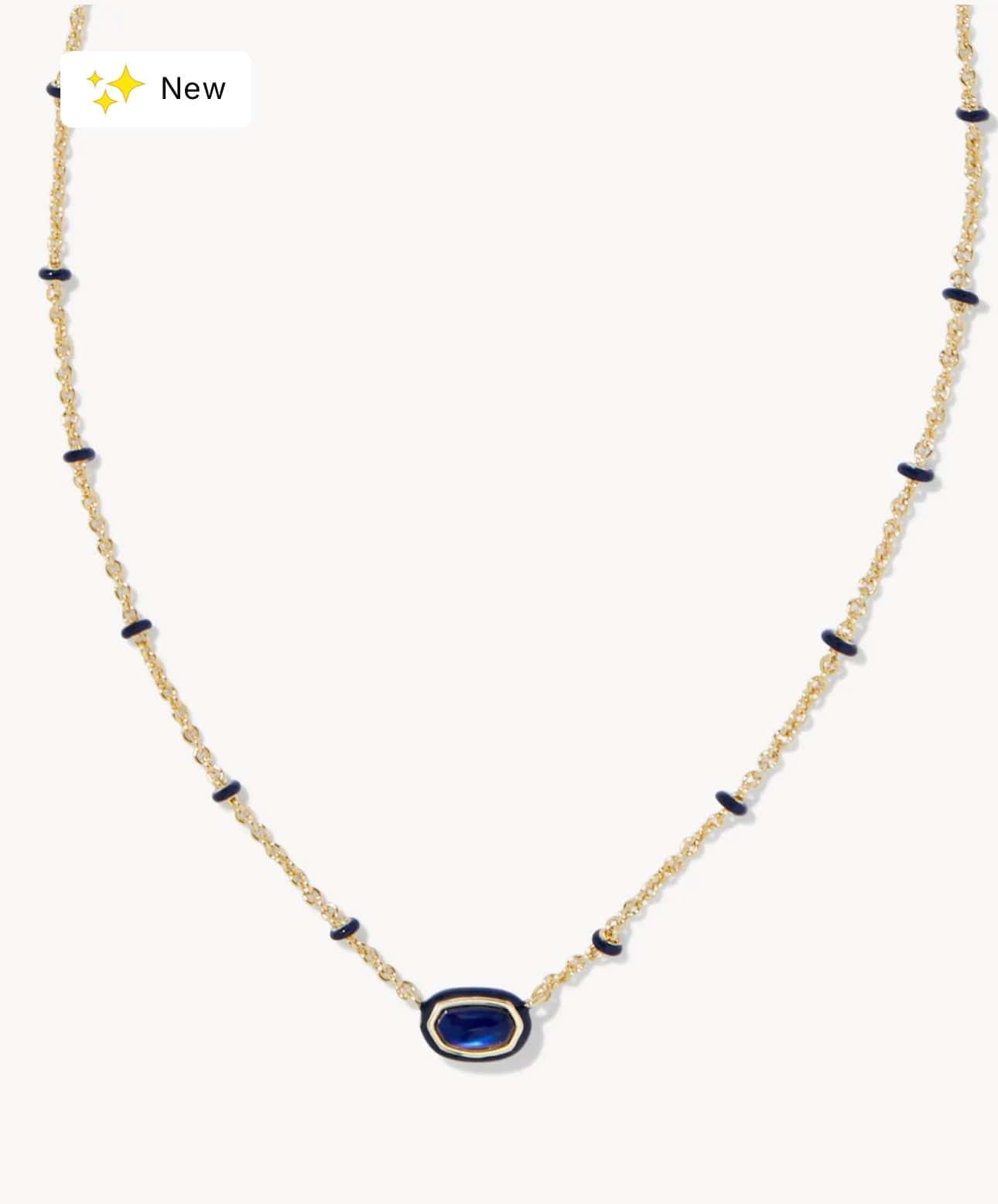 Kendra Scott Women - Accessories - Necklace Mini Elisa ENML FRM PNDT Gold Navy Mother Of Pearl | Kendra Scott