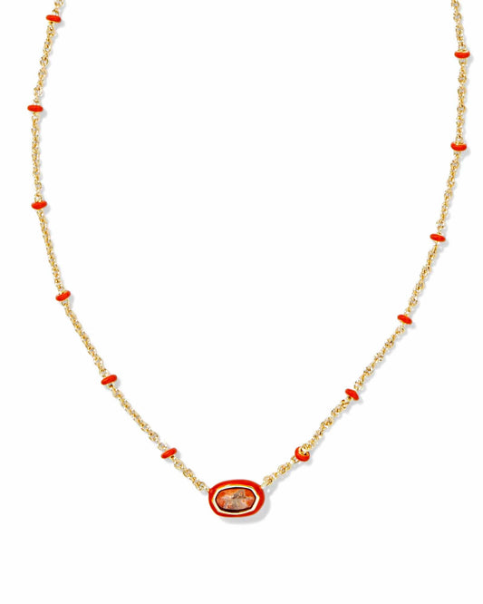 Kendra Scott Women - Accessories - Necklace Mini Elisa ENML FRM PNDT Gold VRGTD Orange MGNST | Kendra Scott