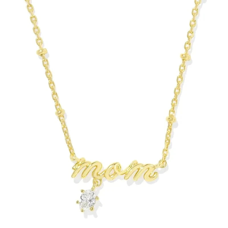 Kendra Scott Women - Accessories - Necklace Mom Gold Crystal Short Pendant Necklace | Kendra Scott