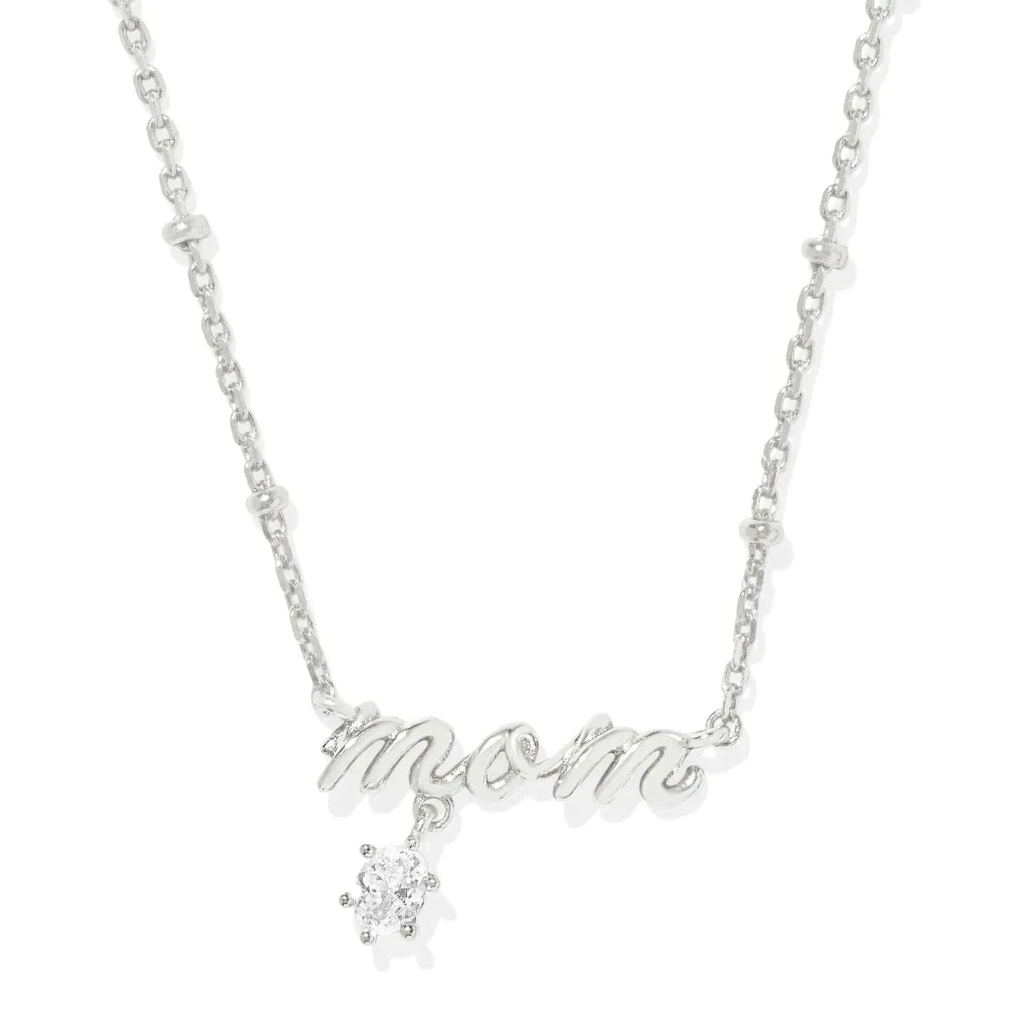 Kendra Scott Women - Accessories - Necklace Mom Silver Crystal Short Pendant Necklace | Kendra Scott