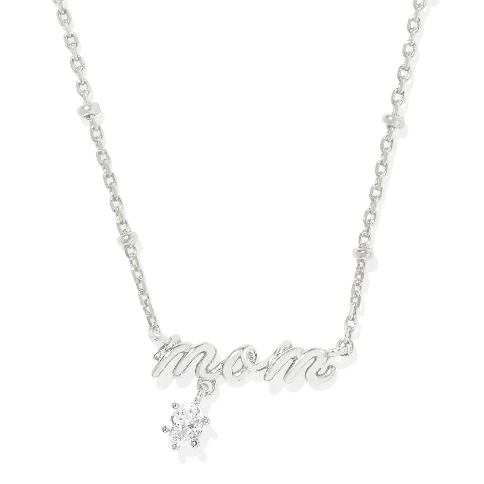 Kendra Scott Women - Accessories - Necklace Mom Silver Crystal Short Pendant Necklace | Kendra Scott