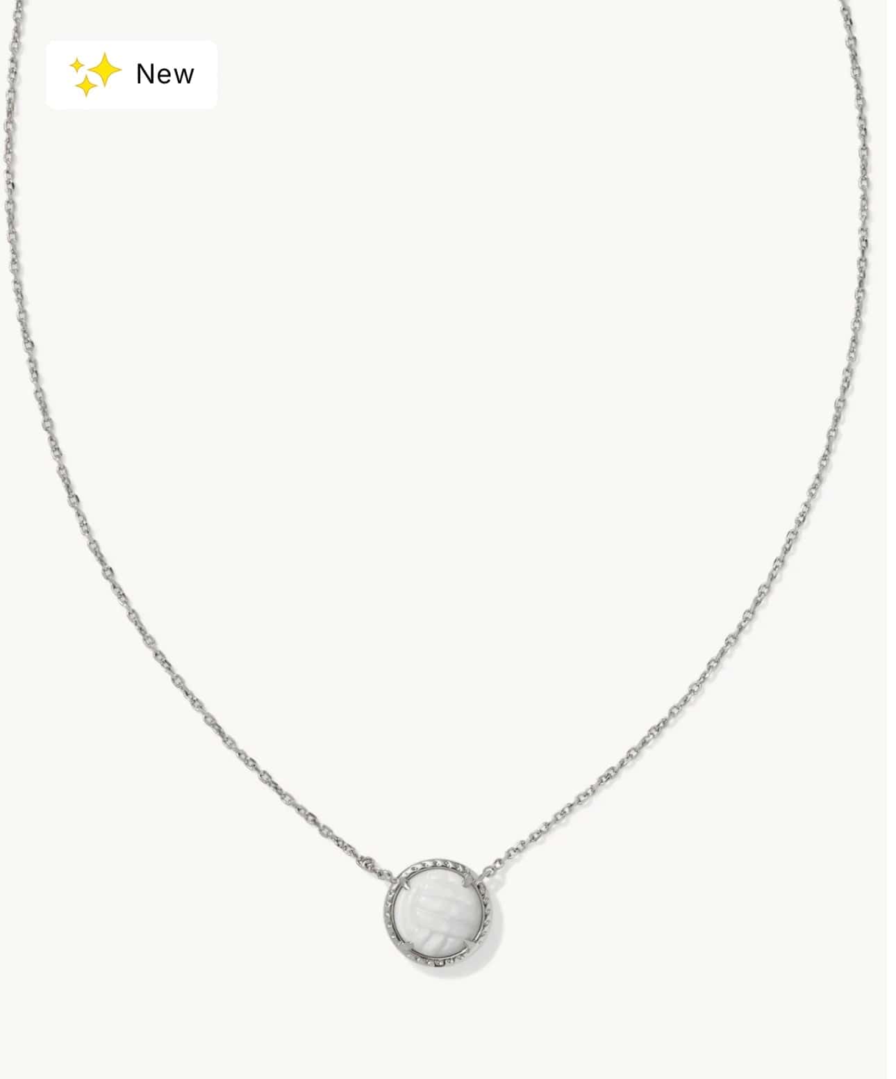 Kendra Scott Women - Accessories - Necklace Volleyball PNDNT NCK RHOD White MOP | Kendra Scott