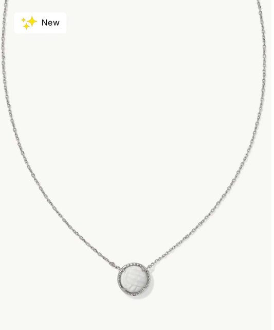 Kendra Scott Women - Accessories - Necklace Volleyball PNDNT NCK RHOD White MOP | Kendra Scott