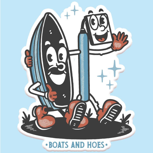 Mugsby Apparel & Accessories > Clothing > Shirts & Tops Boats and Hoes Funny Sticker Decal