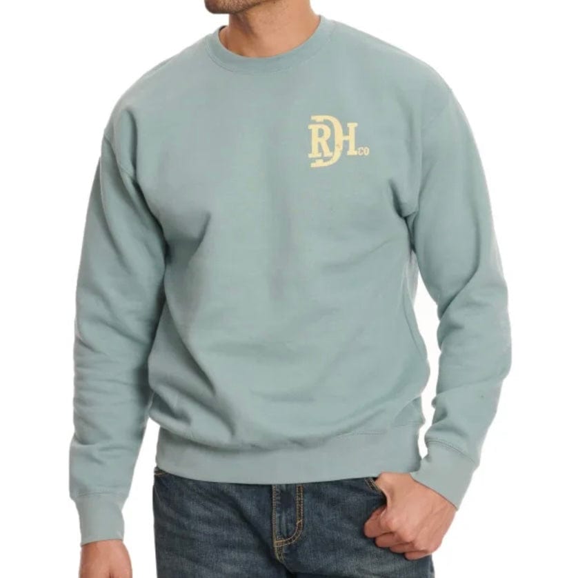 Red Dirt Hat Co. Mens Red Dirt Hat Co Men's Agave & Stripe Buffalo Logo Graphic Long Sleeve Crewneck