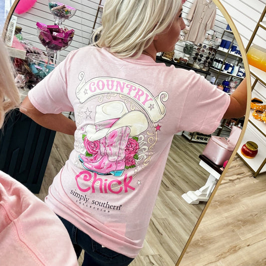 Simply Southern Women - Apparel - Shirts - T-Shirts Country Chick Simply Southern Graphic Tee
