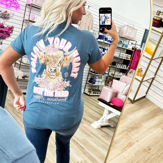 Simply Southern Women - Apparel - Shirts - T-Shirts Follow Your Heart, Not The Herd Simply Southern Graphic Tee