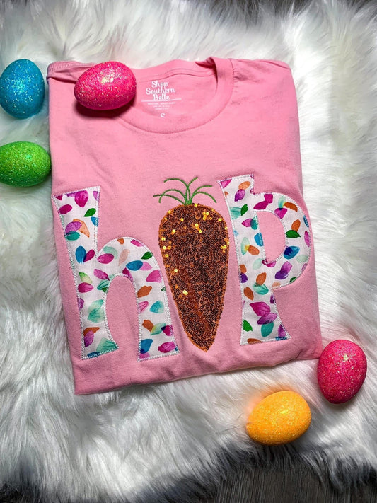 SSB Women - Apparel - Shirts - T-Shirts Hop Easter Carrot Embroidery Graphic Tee