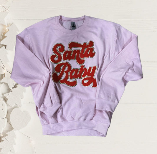SSB Women - Apparel - Shirts - T-Shirts PINK Santa Baby Sweatshirt