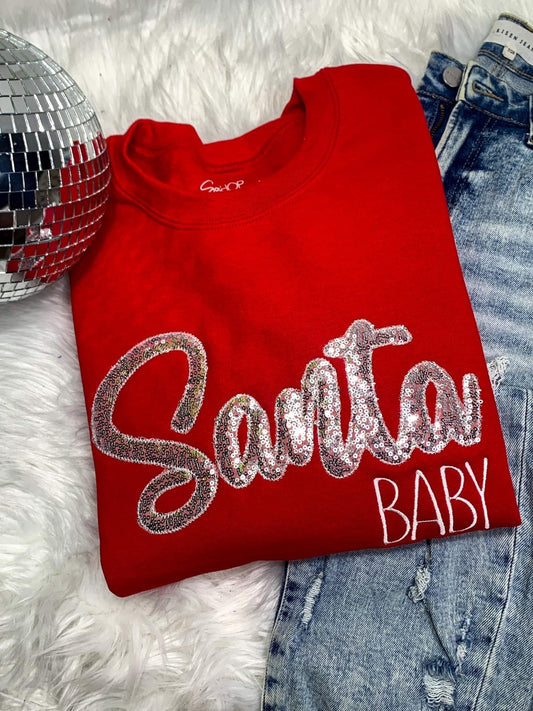 SSB Women - Apparel - Shirts - T-Shirts Santa Baby Embroidery Graphic Tee