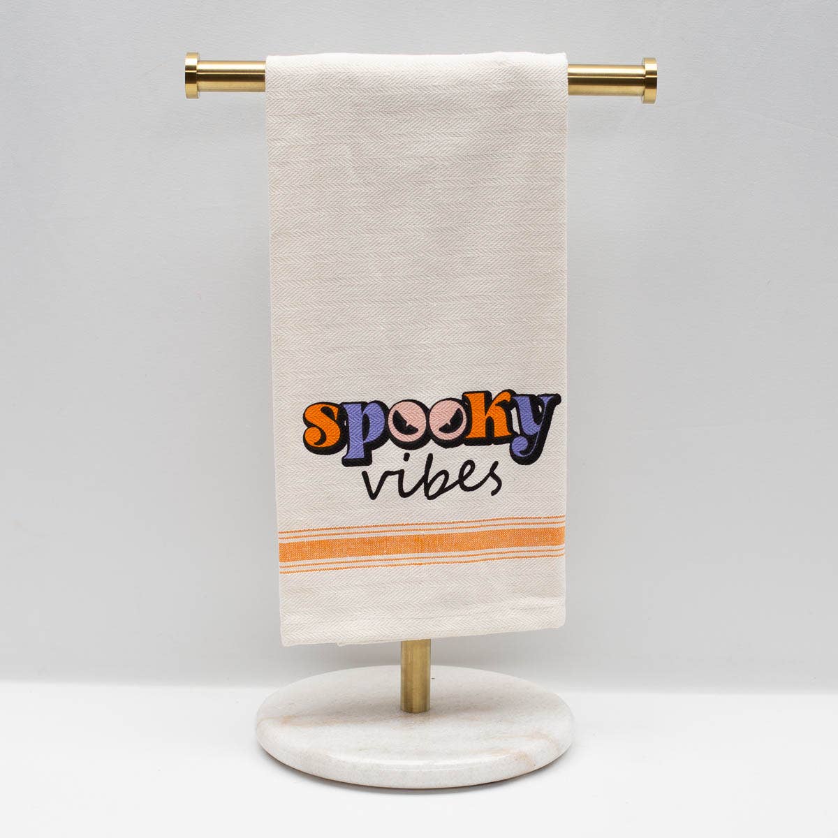 The Royal Standard Coolie - Can - Drink Spooky Vibes Hand Towel   Cream/Orange/Black   20x28
