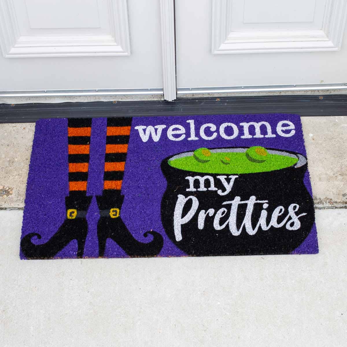 The Royal Standard Coolie - Can - Drink Welcome My Pretties Coir Doormat   Purple/Multi   30x18