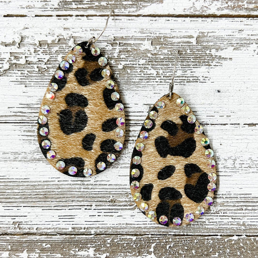 Envy Stylz Boutique Women - Accessories - Earrings Leopard Rhinestone Earrings