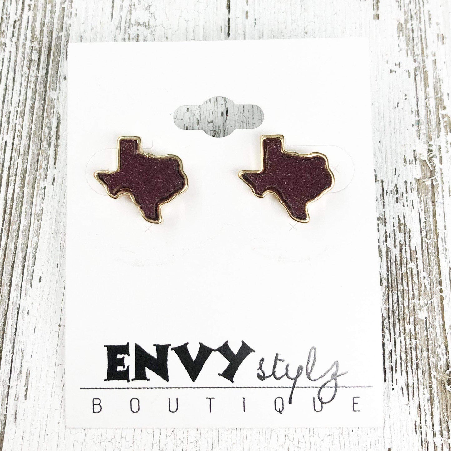 Envy Stylz Boutique Women - Accessories - Earrings Maroon Druzy Texas Earrings