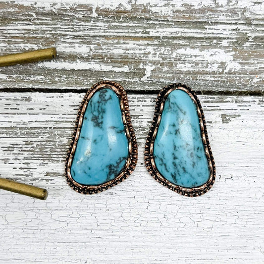 Envy Stylz Boutique Women - Accessories - Earrings Turquoise Copper Stone Earrings