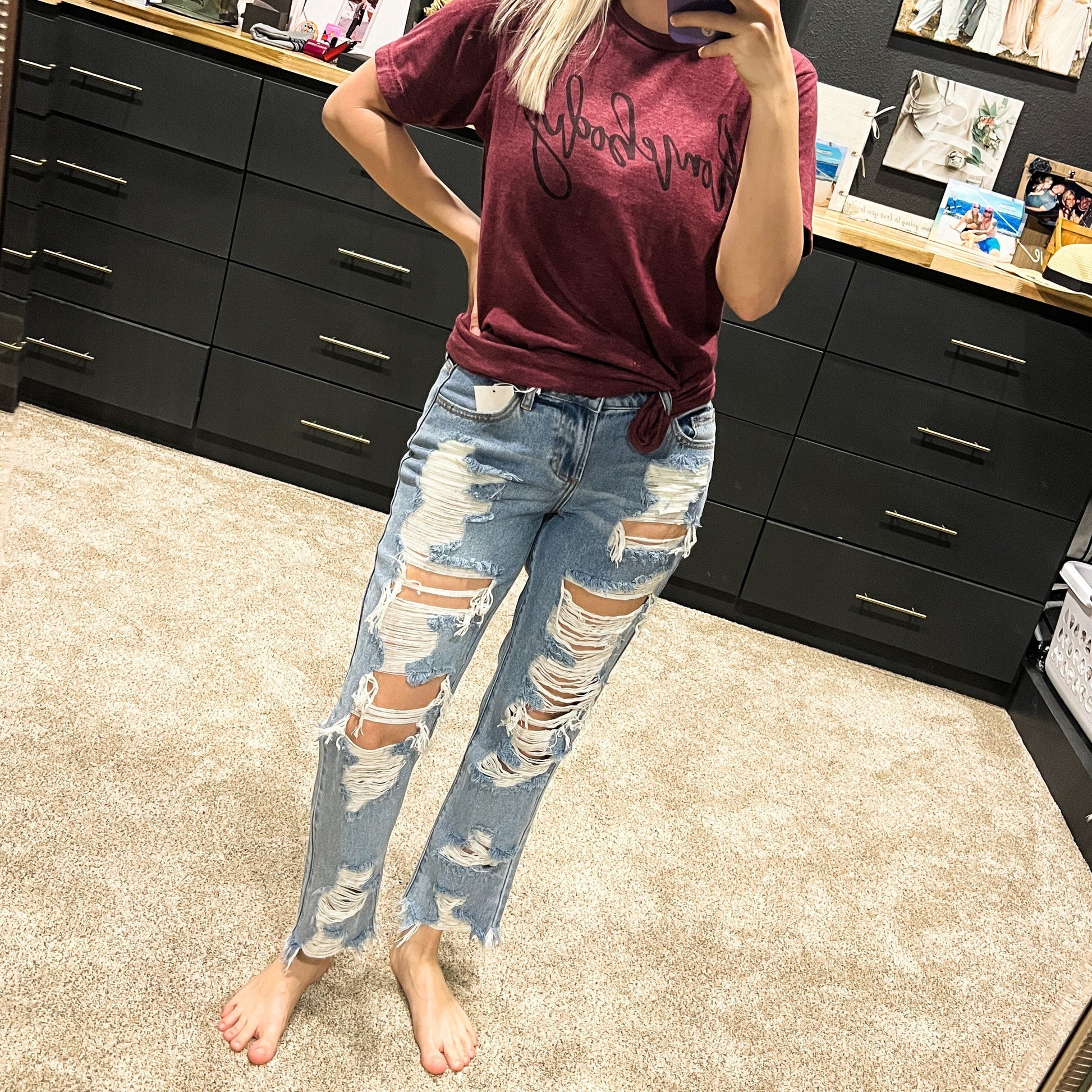 Envy Stylz Boutique Women - Apparel - Jeans Cello Distressed Boyfriend Jeans