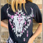 Envy Stylz Boutique Women - Apparel - Shirts - T-Shirts Black Aztec Bull Skull Graphic Tee