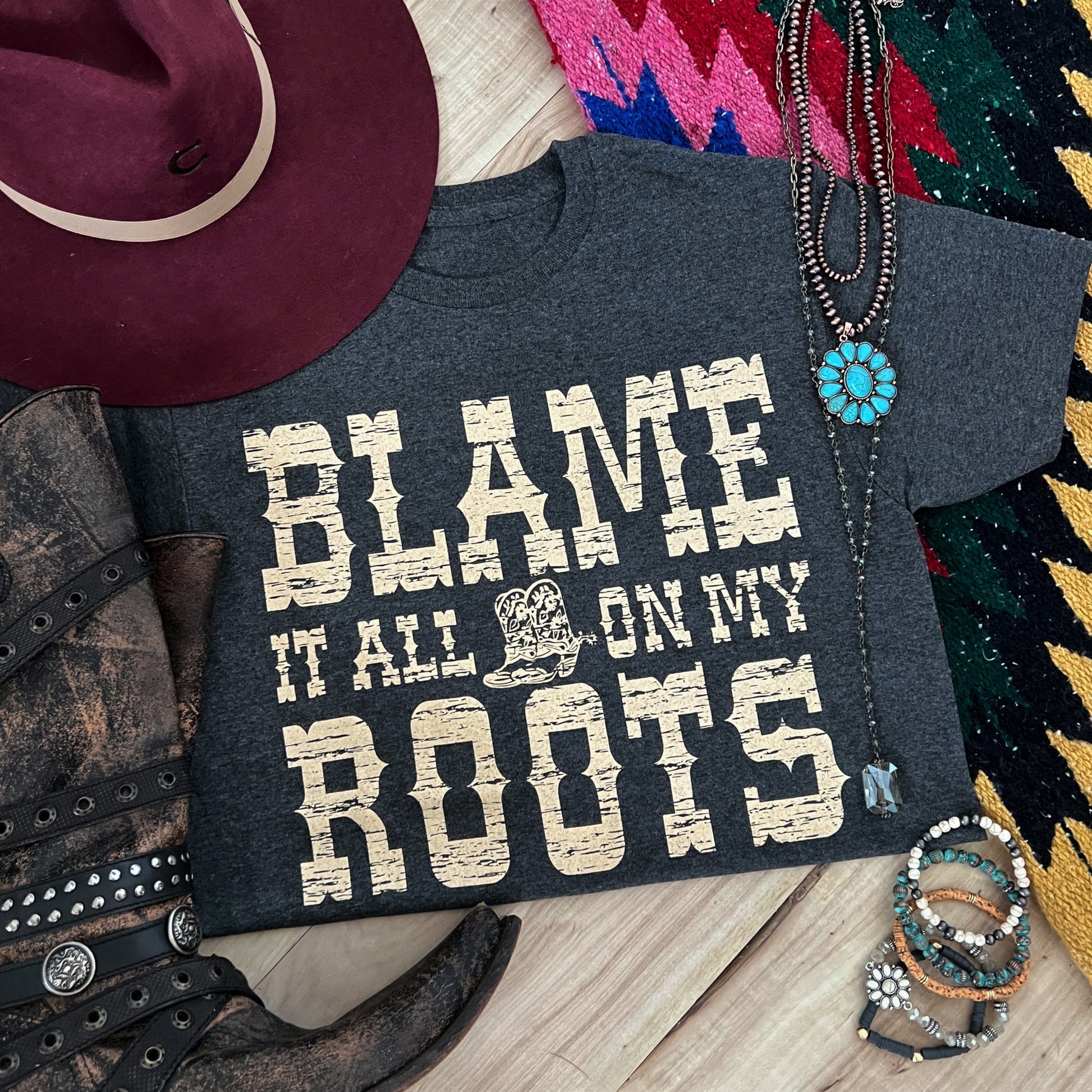 Envy Stylz Boutique Women - Apparel - Shirts - T-Shirts Blame It All On My Roots Graphic Tee