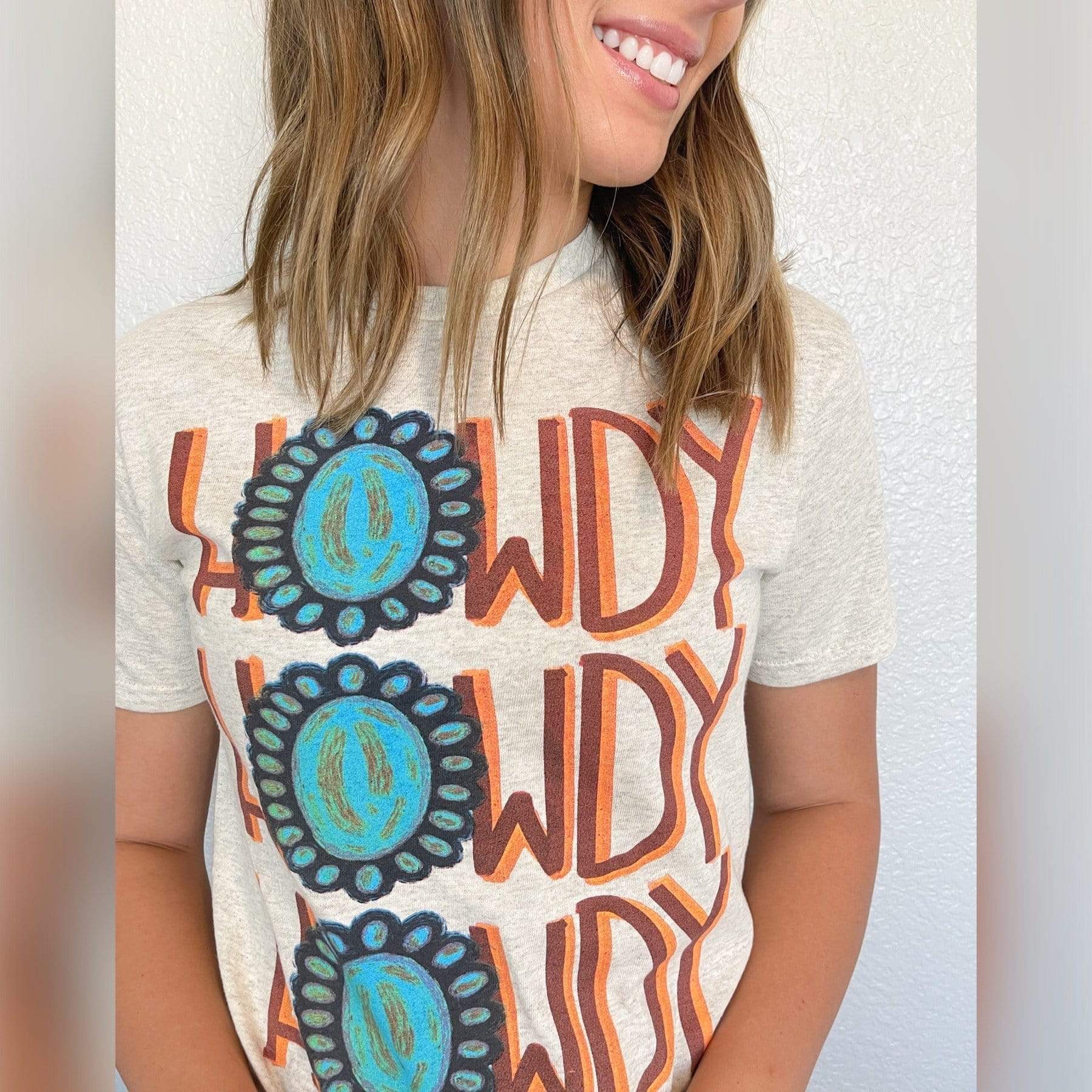 Envy Stylz Boutique Women - Apparel - Shirts - T-Shirts Howdy Turquoise Graphic Tee