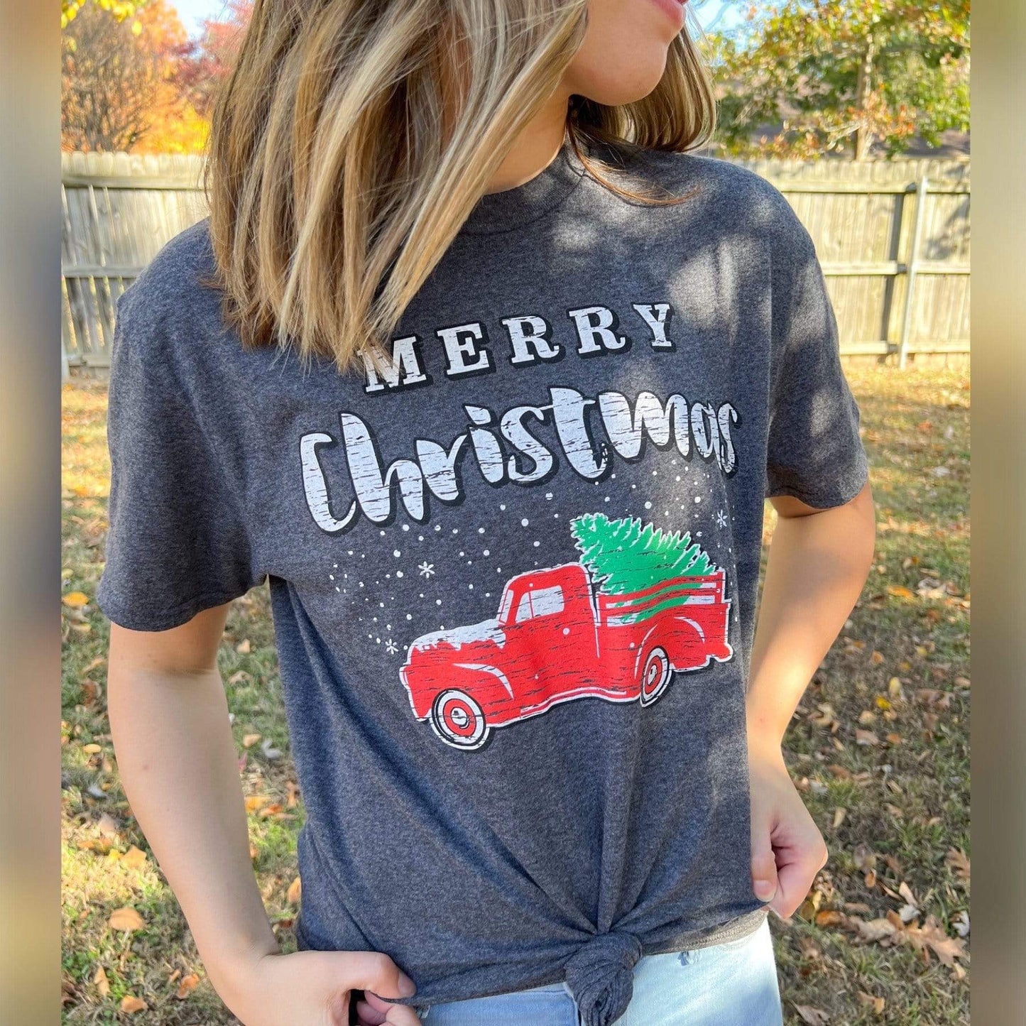 Envy Stylz Boutique Women - Apparel - Shirts - T-Shirts Merry Christmas Truck Graphic Tee