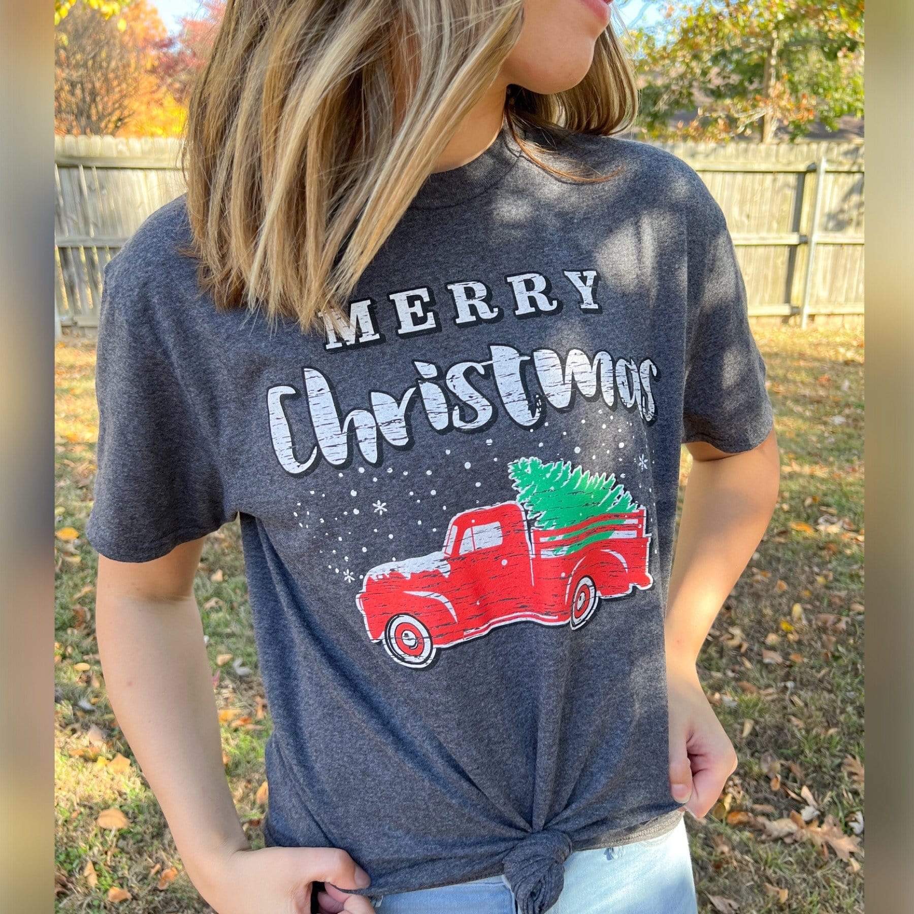 Envy Stylz Boutique Women - Apparel - Shirts - T-Shirts Merry Christmas Truck Graphic Tee