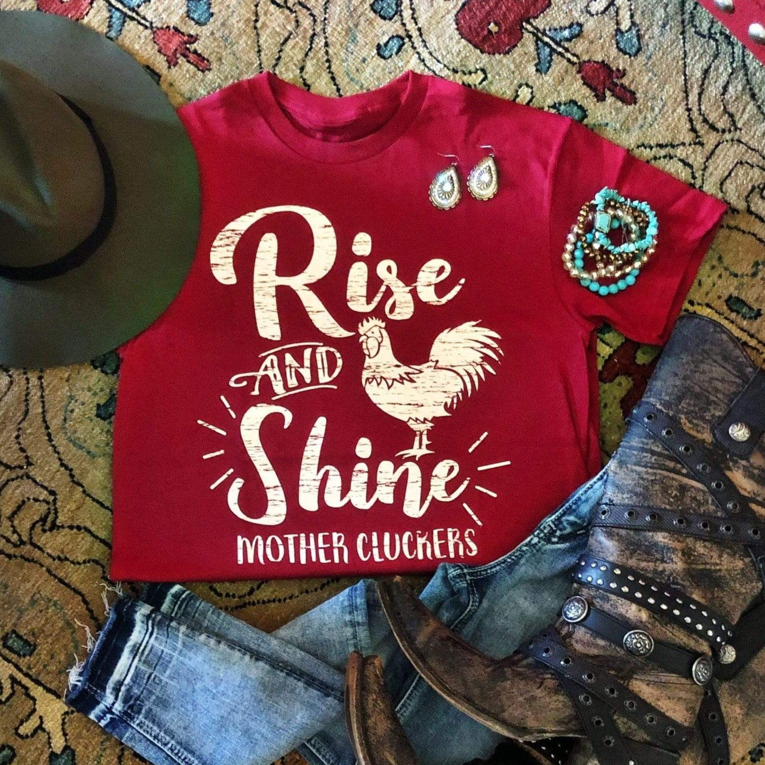 Envy Stylz Boutique Women - Apparel - Shirts - T-Shirts Rise & Shine Mother Cluckers Graphic Tee