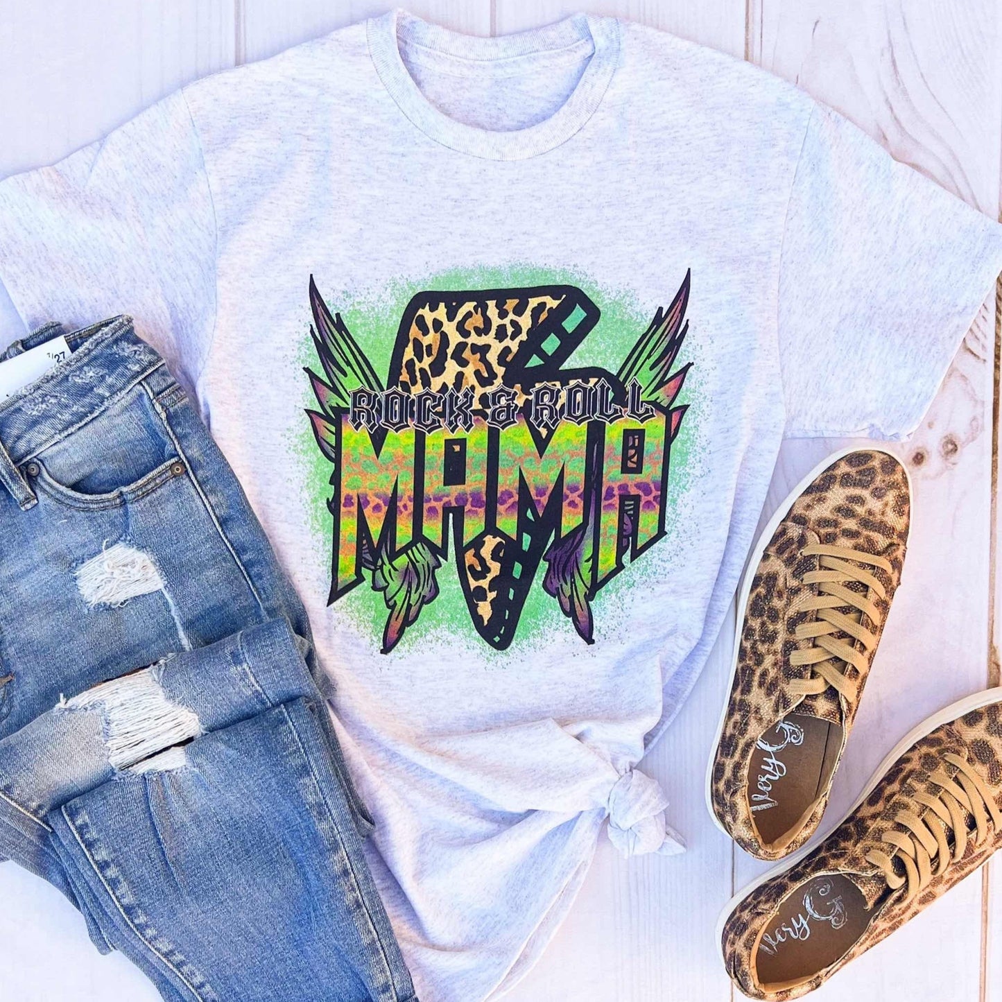 Envy Stylz Boutique Women - Apparel - Shirts - T-Shirts Rock & Roll Leopard Mama Graphic Tee