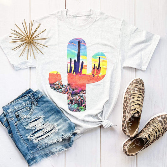 Envy Stylz Boutique Women - Apparel - Shirts - T-Shirts Sunset Cactus Graphic Tee