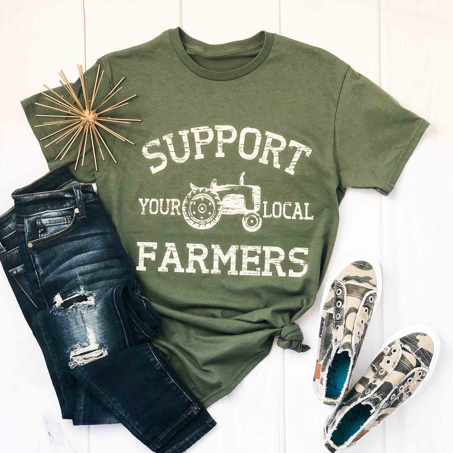 Envy Stylz Boutique Women - Apparel - Shirts - T-Shirts Support Your Local Farmers Graphic Tee