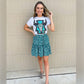 Envy Stylz Boutique Women - Apparel - Shirts - T-Shirts Turquoise Bullskull Graphic Tee