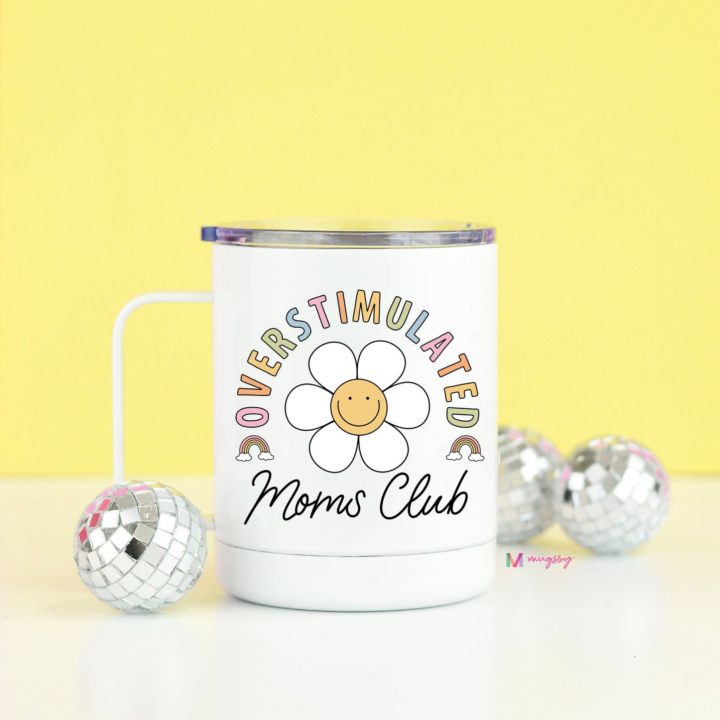 Mugsby Overstimulated Mom's Club Funny Travel Cup, Mother's Day